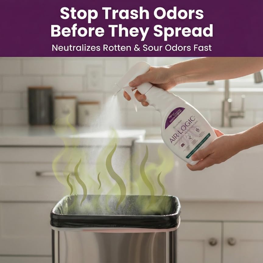 Dual-Action Odor Eliminator Spray 32 Fl Oz, Plant-Based Instant Knockdown & Enzymatic Deodorizer, Neutralizes 16 Odor Sources, Bleach-Free, Fabric & Surface Safe, Lavender Lemon, Pack of 6 - size: 32 Fl Oz (Pack of 6)