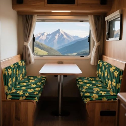 Gold Shamrock 2 Pcs RV Dinette Cushion Covers Thickened Camper Seat Covers Dinette Booth Stretch Loveseat Sofa Chair Cover St. Patrick's Day Accessories for RV Camper Car Bench - color: Gold Shamrock