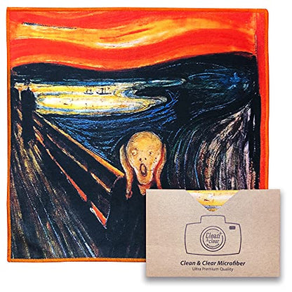 Large [6 Pack] Classic Art (The Scream) - Ultra Premium Quality Microfiber Cleaning Cloths (Best for Camera Lens, Glasses, Screens, and All Lens.), Microfiber Cloth - color: Edvard Munch "the Scream", size: 6 Pack