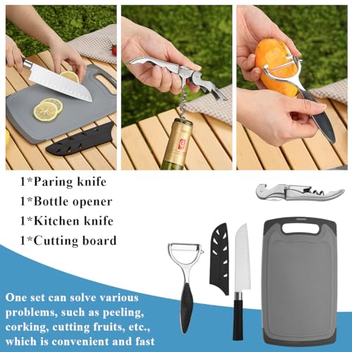Kyraton Camping Cooking Set 15 Pack, Camping Cookware, Camping Supplies, Portable Camping Kitchen Utensil Set, Ldeal for Backpacking, Barbecuing, Camping and Hiking Trips.