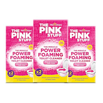 Stardrops The Pink Stuff Miracle Power Foaming Toilet Cleaner – Self-Activating Formula for Deep Cleaning, Stain Removal, and a Fresh Shine – Bathroom Essential - size: 7 Ounce (Pack of 3)
