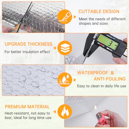 Reflective Foil Insulation, Double Reflective Bubble Insulation Sheet, Aluminum Foil Bubble Shield, Radiant Barrier Roll for RV Windows Weatherproofing (23.6''x 10Ft) - size: 23.6'' x10 Ft