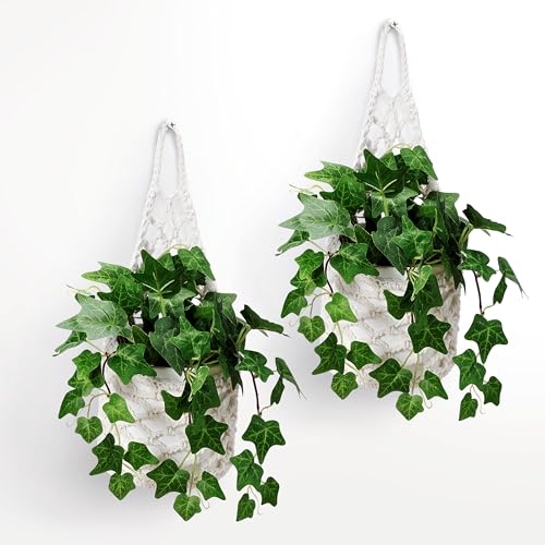 2 Packs Hanging Planters for Indoor Plants up to 6 in., Wall Plant Holder | Plant Hanger Indoor, Wall Planters for Indoor Plants, Hanging Plant (2PK, for 6 inch Pot) - color: Beige X 2pc
