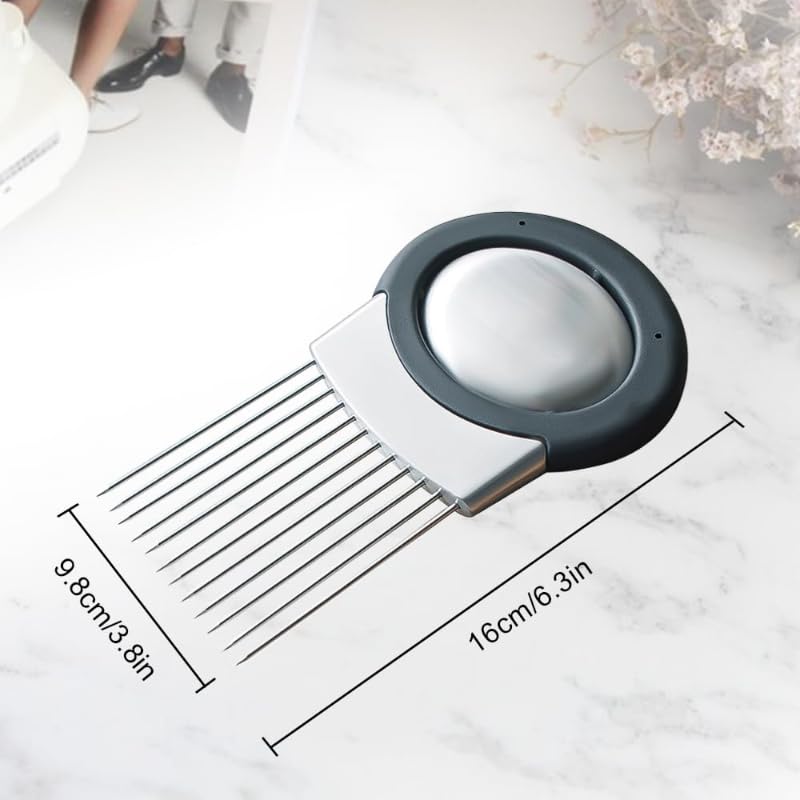 Stainless Steel Onion Slice Holder, Lemon Slicer Vegetable Cutter, Chopper Slicing Assistant Tool for Meat, Onion, Potato, Tomato Home Kitchen Tools (B-2 PCS) - color: B-2 PCS