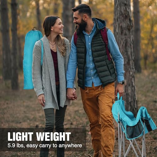 VILLEY Camping Chair, Folding Outdoor Chair with Carry Bag | Lightweight Portable Chair for Hiking, Fishing, Travel, Beach, Sports and Outdoor Activities with Easy Carry Storage Bag