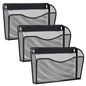 Gawerk 3 Pack Wall File Organizer, Mesh Wall File Pocket Mail Organizer Hanging Metal Vertical Wall Mounted File Holder for Office/Home - size: 3 Pack Wall Mounted
