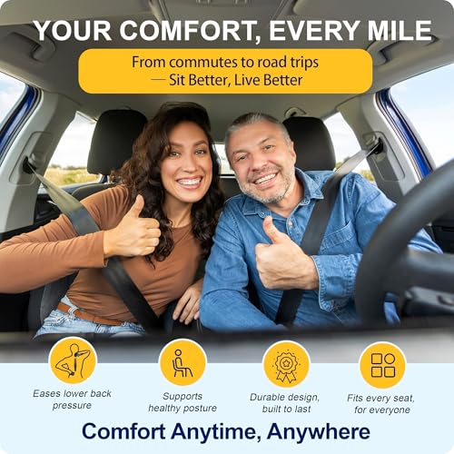 kingphenix Car Seat Cushion – Memory Foam Pad for Driving Comfort – Boosts Height and Relieves Coccyx & Lower Back Pain – Car, Truck, Office Chair (Leather & 4D Mesh Gray) - color: Leather & 4d Mesh Gray