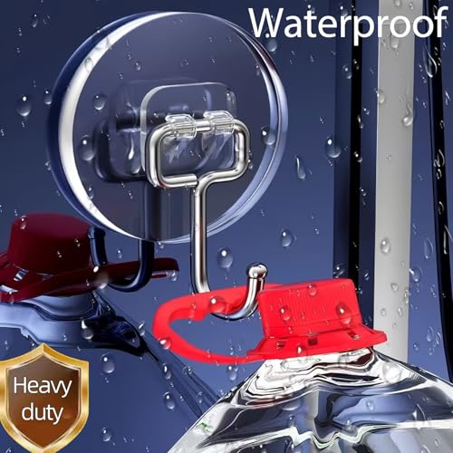 Heavy Duty Self Adhesive Hooks - 33lb Max Transparent Waterproof ,Strong adhesion for Hanging Wall Hooks,Adhesive Round Sticky Hooks for Bedrooms, Shower, Kitchens, Offices, Doors, Outdoor (5-pcs)