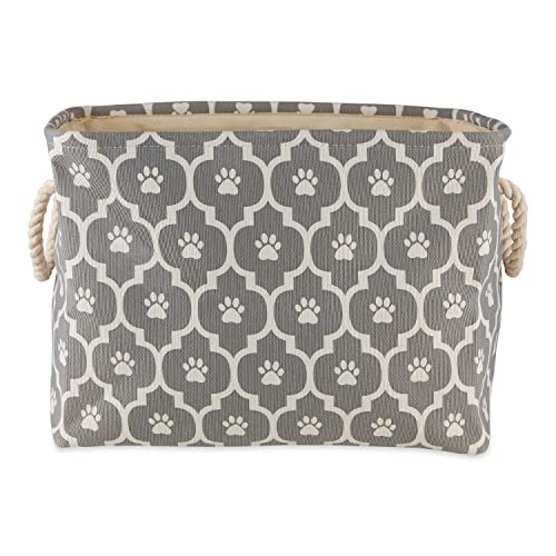 Bone Dry Pet Storage Collection Lattice Paw Print, Gray, Medium Rectangle - color: Gray, size: Medium Rectangle