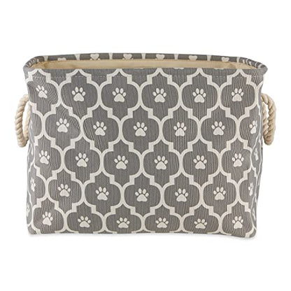 Bone Dry Pet Storage Collection Lattice Paw Print, Gray, Medium Rectangle - color: Gray, size: Medium Rectangle