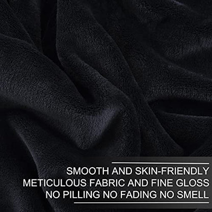 Polar Fleece Blanket Travel Size Lightweight Throw for The Bed Extra Soft Brush Fabric Super Warm Sofa Blanket 50"x 61"(Black Travel) - color: Charcoal Grey, size: Travel (50-Inch-by-61-Inch)