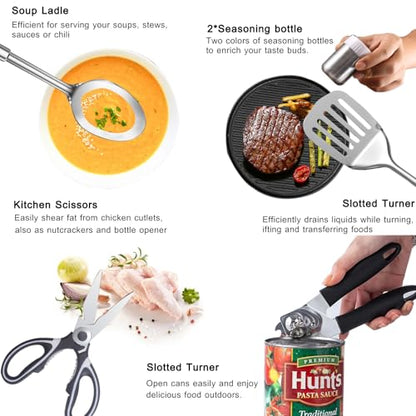 Camping Cooking Utensils Set - Camping Utensil Set Car Camping Cooking Essentials Gear for Camp Kitchen Cooking and Grilling, Stainless Steel & Silicone Ideal Gift for RV Tent Camper - color: National style-31Pcs