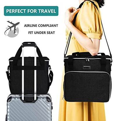 BAGLHER Dog Travel Bag, Pet Travel Bag (ALL Pet Travel Supplies), With 2 Pet Food Containers and 2 Collapsible Silicone Bowls; Essential Kits for Travel Black - color: Black, size: Medium