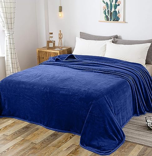 Polar Fleece Throw Blankets Travel Size for The Bed Extra Soft Brush Fabric Super Warm Sofa Throw Blanket 50" x 61"(Royal Blue Travel) - color: Royal Blue, size: Travel (50-Inch-by-61-Inch)