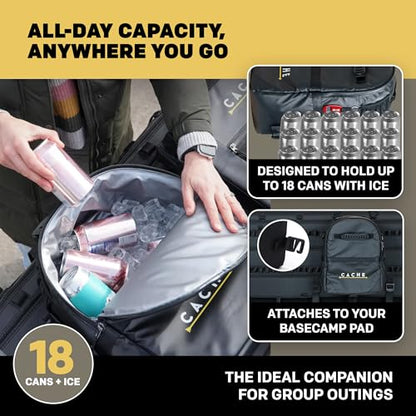 Jeffrey Insulated Cooler with Mesh Pockets, Bottle Opener, and Removable Shoulder Strap – Portable 16.5" x 12" x 6" Messenger Bag for Concerts, Camping, Outdoor Trips – Fits 18 Cans – Cold for 24 Hrs