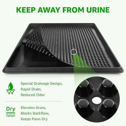 Portable Dog Grass Pad with Tray 20''x25'': Dog Litter Box with Artificial Grass Patch Bathroom Mat & Washable Pee Pad for Puppy Potty Training, Pet Loo Indoor Outdoor Use for Patio Balcony Apartment - size: 20"x25"（4 Layer Potty System)