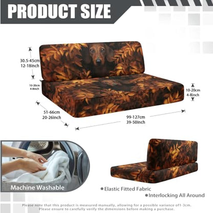 Dachshund Fallen Leaves RV Dinette Cushion Covers Wear-Resistan Camper Cushion Slipcover Elastic 2 Seat Sofa Chair Covers 1 Backrest Cover 1 Bench Cover and 1 Pillowcase - color: Dachshund Fallen Leaves