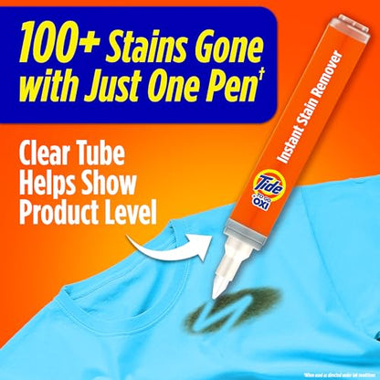 Tide Stain Remover for Clothes, Tide To Go Pen, Instant Stain & Spot Remover for Clothes, Travel & Pocket Size, 5 Count (Pack of 1) (Packaging May Vary)