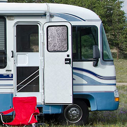 Frienda Rv Window Reflective Insulation Roll 35.8inch*10ft Double Aluminum Foil Heat Bubble Thermal Window Shade Door Cover Blackout for Garage Roof Travel Camper Skylight Shield - size: 35.8inch*10f