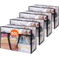 Lifewit 4 Pack Clear Clothes Storage Bags, 60L Plastic Blanket Storage Bag, Vinyl Foldable Moving Bags with Zipper, Closet Organizers and Storage Containers for Bedding, Duvet, Comforter - size: 60L