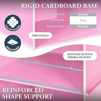 Simple Houseware 3-Shelf Hanging Closet Organizer, Fabric Storage Shelves with 57L Capacity, Pink - color: Pink