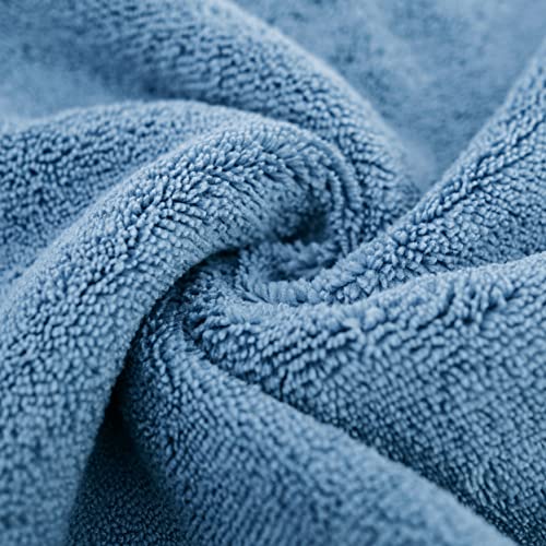 POLYTE Quick Dry Lint Free Microfiber Bath Sheet, 35 x 70 in, Pack of 2 (Blue) - color: Blue