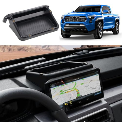 8-Inch Dashboard Behind Screen Storage Box for 2024+ Tacoma – Custom-Fit Dash Storage Box with Anti-Slip Silicone Pad & Hidden Tray, Non-Slip Interior Accessories (Exclusively for 8 Inch Screens)