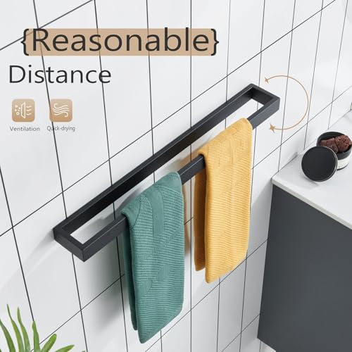 KOKOSIRI Towel Bar Matte Black Bath Towel Holder 20-Inch Kitchen Rack Stainless Steel for Bathroom Hardware Wall Mounted, 1 Pack B4008BK-L20 - color: Matte Black, size: 20-Inch