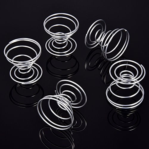 Shappy 6 Pieces Air Plant Holder Air Plant Live Holders Outdoor Stainless Steel Tillandsia Base Container Display Rack for Tropical Home Desktop Office Decoration Supplies, Silver
