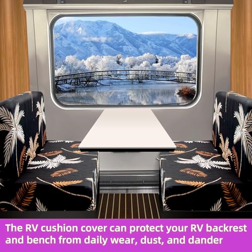 TOPCHANCES RV Dinette Cushion Covers,Stretch Camper Cushions Cover Replacement Bench Cushion Cover Washable Loveseat Slipcovers for Travel Trailer Couch (Pattern 14) - color: Pattern 14