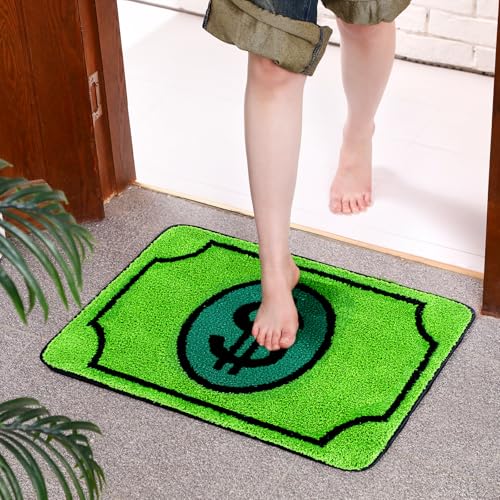 Drydiet Money Bathroom Rug Gift Cute Bill Door Bath Mat for Bedroom Kitchen Dorm Money Shape Shower Mat Decoration Non Slip Washable Bath Rug for Bathroom - style: Cash