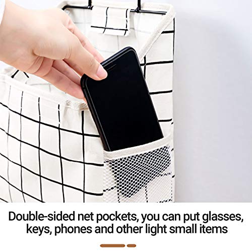Fabric Wall Hanging Storage Caddy Bag Over the Door Pouch Organizer for Bedroom Bathroom Kitchen (3Pack-B)…