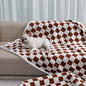 Waterproof Pet Blanket,Dog Bed Covers Small Throw for Puppy Cats Stylish Jacquard Pets Couch Sofa Furniture Protection Washable Reversible Covers (Coffee Check,XS) - color: Coffee Check, size: XS-50*70cm(20*28in)