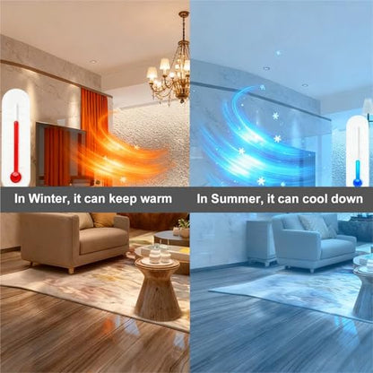 Magnetic Window Insulation Kit Suitable for Summer and Winter, Heat Reflective Window Film and Magnetic Strip Kit Suitable for Windows,RV Windows,Self Adhesive Easy Installation (48"x72"(122x183cm)) - size: 48" x 72"