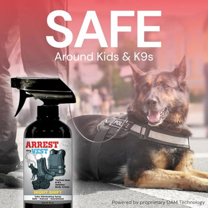 Arrest My Vest Military Grade Odor Eliminating Spray for Body Armor, Tactical Gear, and K9 Equipment. Safe on All Ballistic Vests, Fabrics, & Police Gear - Unscented - 1 Gallon Bottle - size: 128 fl oz (1 Bottle)