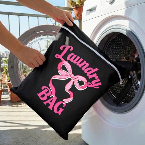 2 Pcs Large Travel Laundry Bags Waterproof Wet Dry Bag, Washable Dirty Clothes Bags for Travel，Drawstring, Bathing Suit, Workout, Gym Clothes Laundry, Swimming Pool & College Dorm, Black Bow - color: Black Bow