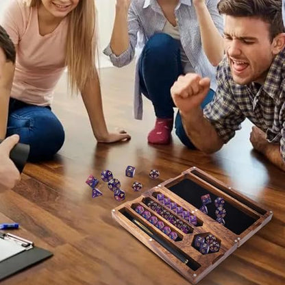 Dice Tray with Stand, Dice Tray with Holder, Dice Rolling Tray, Dices Tray for Rolling with Magnetic Lock Secures Lid Portable Trays for Tabletop Dice Holder Case for Tabletop