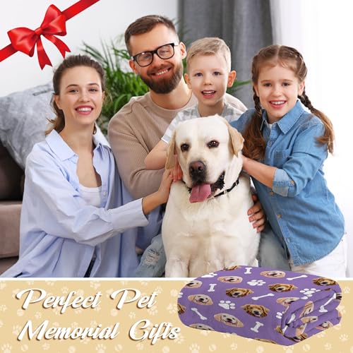 Personalized Paw Print Dog Blanket with Pets Pictures, Custom Funny Cat Dog Face Blankets for Small Medium Large Puppy, Customized Throw Blanket for Pet Lovers Women Men Memorial Gift - color: Design2