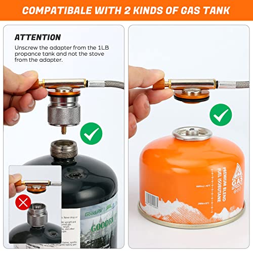 Odoland 3500W/6800W Windproof Camp Stove Camping Gas Stove with Fuel Canister Adapter, Piezo Ignition, Carry Case, Portable Collapsible Stove Burner for Outdoor Backpacking Hiking and Picnic - style: 6800W