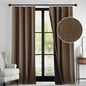 RYB HOME Brown 100% Blackout Curtains 84 inches Long, Thermal Insulating Privacy Energy Saving Linen Curtains for Bedroom Living Room Window Office Theater Dining Nursery, W52 x L84, 2 Panels - color: Brown, size: 52"W x 84"L (Pack of 2)