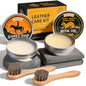Nuroon Leather Boots Care Kit-3.52oz Saddle Soap+3.52oz Mink Oil for Leather Shoes Cleaning and Leather Purse Shoes Polishing - style: 7 Pieces
