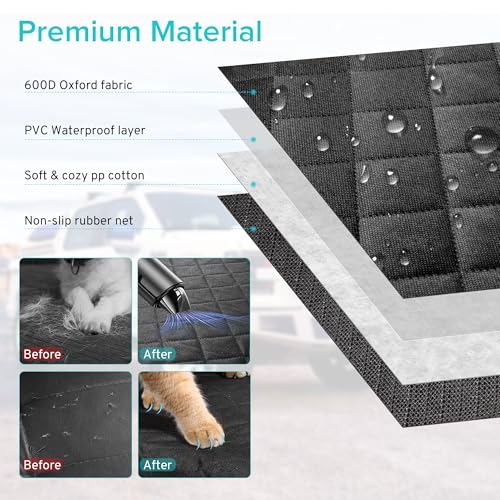 Dog Car Seat Cover Compatible with Ford Bronco Escape Edge Ecosport Fusion 4 Door Back Seat Accessories, Waterproof Pet Bench Backseat Covers with Non-Slip Backing - 2026 New