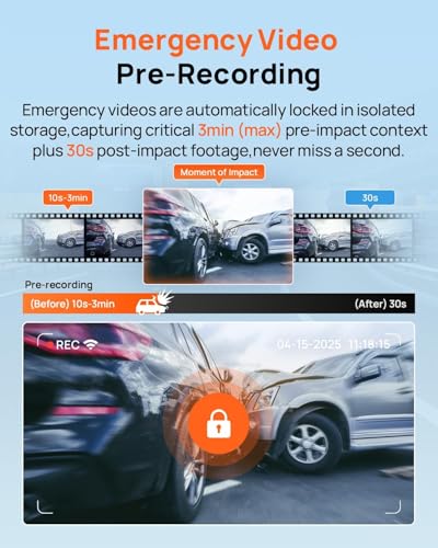 70mai 4K Dash Cam Front and Rear, Built in Wi-Fi 6 & GPS Car Camera, Super Night Vision, ADAS, 3'' IPS Screen, 24H Parking Mode, Time-Lapse, Loop Recording, with 128GB Card (A800SE) - size: A800SE-1