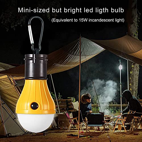 LED Camping Tent Lantern, Portable Outdoor Waterproof Emergency Light Bulb, Battery Powered with Clip Hook, Super Bright, for Hiking, Party，Camping, Fishing, Power Failure (4 Packs, Black ) - color: 4pcs black