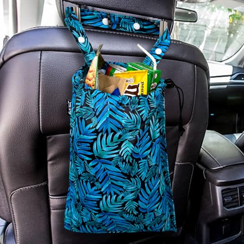 Cute Hanging Car Trash Garbage Bag 100% Leakproof Waterproof Multipurpose for Car Back Front Seat Console with Hanging Strap (Leaves) - color: Leaves