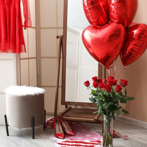Drydiet Valentine's Day Bathroom Rug Love Heart Shape Door Mat Cute Valentines Shower Mat Valentine Day Decoration Non Slip Washable Bath Rug for Valentines - style: Valentine's Heart