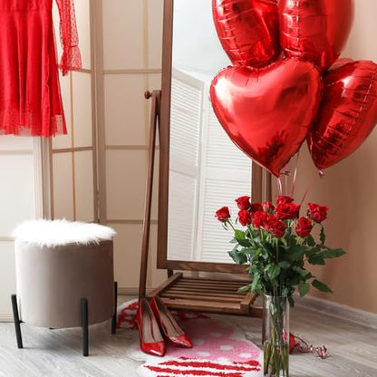 Drydiet Valentine's Day Bathroom Rug Love Heart Shape Door Mat Cute Valentines Shower Mat Valentine Day Decoration Non Slip Washable Bath Rug for Valentines - style: Valentine's Heart