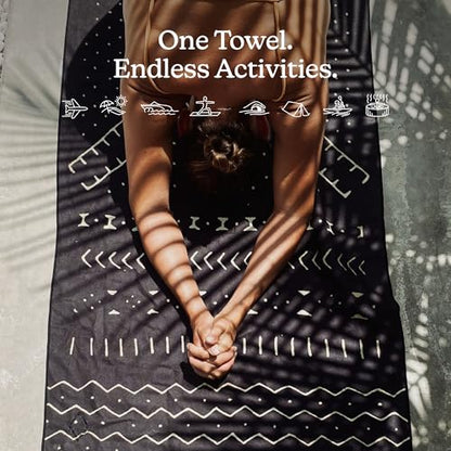 Nomadix Original Towel - Perfect for Beach, Pool, Travel, Camping, Yoga - Made with Recycled Materials - Super Absorbent - Sand Resistant - Mud Cloth - 72.5" x 30" - color: Mud Cloth