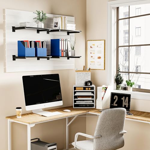 Wood Slatwall Shelves, Slat Wall Shelf Slatwall Acccessory for Garage, Home Improvement, Retail Display (6, 24''x12'') - size: 24''x12''