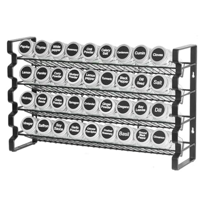 VEVOR Spice Rack Organizer for Cabinet, Spice Organizer with 36 Empty Spice Jars, Lids, Spice Labels, and Funnel Complete Set, Seasoning Organizer for Countertop, Kitchen, Pantry, Cupboard, 18x11 in - size: 18x11 in